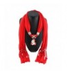 Deamyth Christmas Pendant Scarf - Santa Tassel Rhinestone Jewelry Scarves - Red - C412N1EO6N3