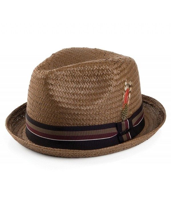 Jaxon Tribeca Toyo Straw Fedora Hat - Brown - CV110ZMAZHR