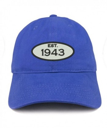 Trendy Apparel Shop Established 1943 Embroidered 75th Birthday Gift Soft Crown Cotton Cap - Royal - CQ12ODXZ62H