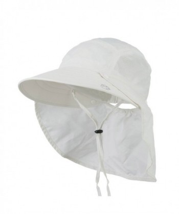 UV 50+ Talson Large Bill Hat with Detachable Flap - White - CG11LJVCW9N