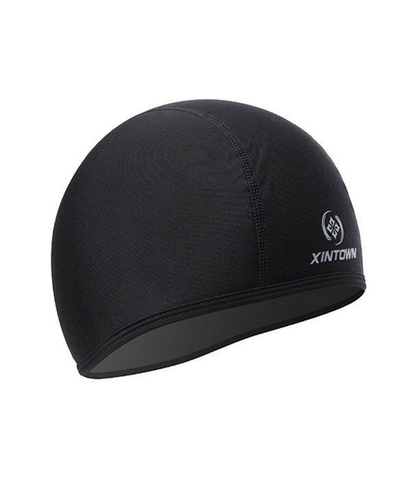 Skull Cap Under Helmet Liner Moisture Wicking For Cycling Motorcycle Running Beanie Black - CR12MU1IYUB