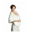 LuYan Women's Wedding Bridal Faux Fur Long Wrap - Ivory - C911EPALR0T