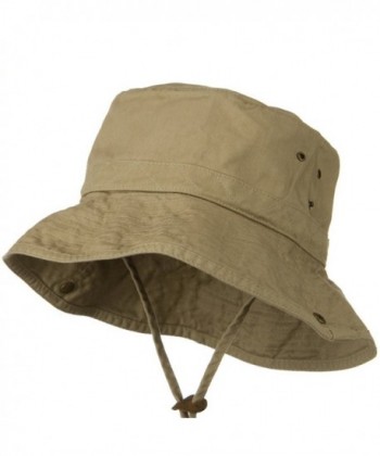 Big Size Mesh Lined Cotton Fishing Hat - Khaki (For Big Head) - CL110PMYG5Z