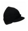 THS Knit Jeep Watch Cap Visor Beanie Ski Cap (One Size- Black) - CL129TT3YGV