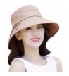 Bellady Women's Summer UV Protection Beach Hat Big Brim Sun Hat With Fold-Up Brim - Khaki - CM12FZDB5JN