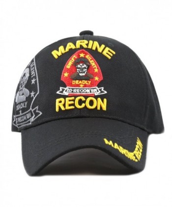 THE HAT DEPOT 1100 Marine Recon 3D Embroidered Official Licensed Baseball Cap - Black - CM188TZKWQY
