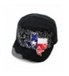 K&B Adjustable Texas Lone Star State Bling Rhinestone Western Cap Hat JP Black - C112LUMAVXX