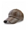 King Star Men Vintage PU Leather Baseball Cap Windproof Warm Hats Adjustable Hat - Light Brown - CL187E2KTXU