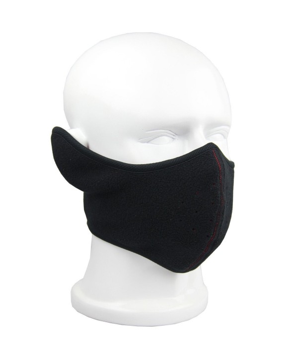 Reversible Fleece Ear Nose Warmer Half Face Mask Facemask Facial Mask - Black - CV11QSUHLL9