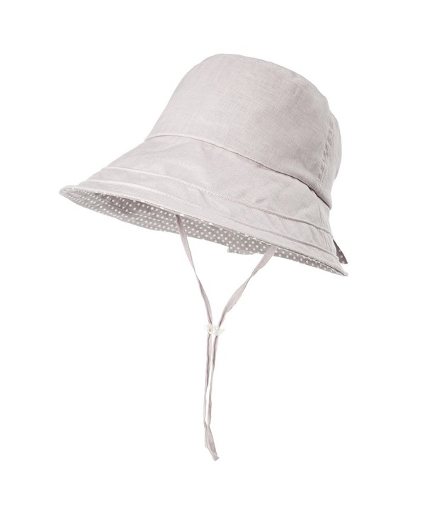 Siggi Womens UPF50+ Linen/Cotton Summer Sunhat Bucket Packable Hats w/ Chin Cord - 89009_gray - CP17YECXA3U