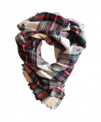 Fashionable Fall or Winter Plaid Blanket Scarfs Multiple Styles! - Green & Red Checkered - CB1892G4A67