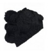 KMystic Cable Knitted with Pom Pom Thick Slouch Beret Winter Hat - Black - CG11IYXGECZ