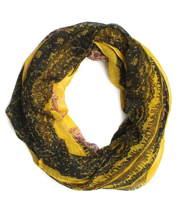 DRY77 Classical Pattern Infinity Loop Scarf - Yellow - CX11G114I0R