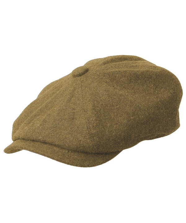 ROOSTER Wool Tweed Newsboy Gatsby Ivy Cap Golf Cabbie Driving Hat - moss brown - CP11RLHNA35