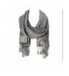 Winter Scarves Thick chunky long Pashmina Warm scarf all Colors Fashion Long shawl Big Grid - Silver With Black - CN184XTSOKA