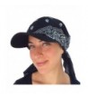 Visor Pre Tied Fitted Bandana Headcovering Sun Hat Headwear for Women - Black and White - C811NIZ2P7H