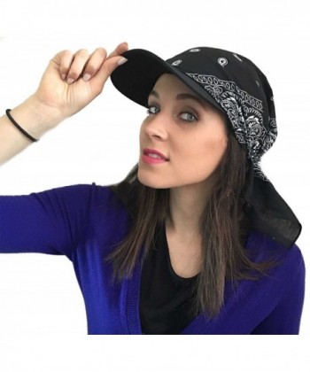 Visor Fitted Bandana Black White in Women's Visors