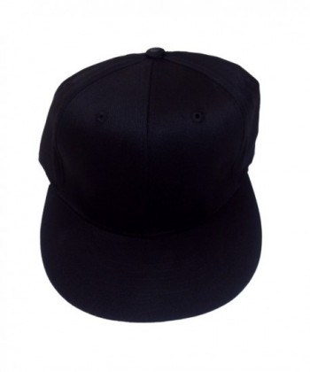 Flat Bill Cap Polyester Baseball - Black - CD11FTJK4XR