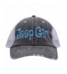 Jeep Girl Embroidered Trucker Style Cap Hat Grey Grey Rocks any Outfit Turquoise - CS17YIS7N7S