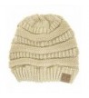 Thick Knit Soft Stretch Beanie Cap - Gold - CK11P21589H