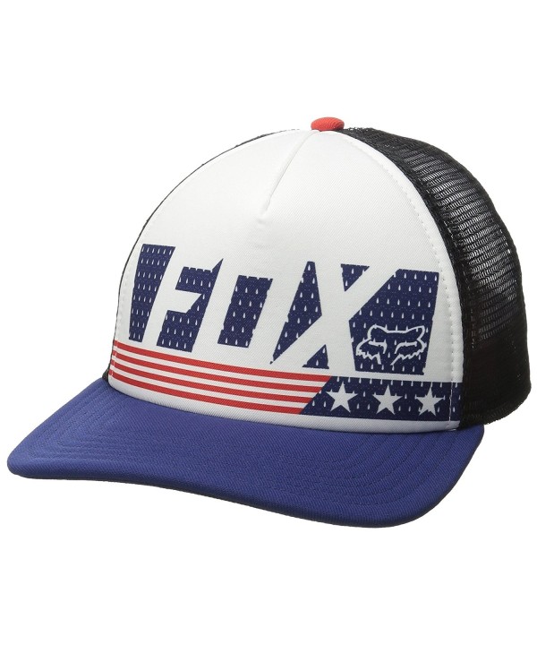 Fox Junior's Red White and True Trucker Hat - White - C0111Q1DVBJ