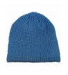 Men / Women's Fashionable Solid Color Slouchy Waffle Knit Winter Ski Beanie Hat - Aqua Blue - C512MYPJCTW