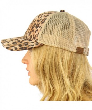 CC Everyday Print Trucker Mesh Summer Vented Baseball Sun Visor Cap Hat - Leopard - CP11JLW0ES3