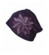 Casualbox Charm Womens Flower Hat Beanie Cute Slouchy Ladies Fashion Elegant Floral - Purple - CE1256X0OAH