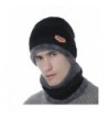 Xianheng Beanie Hat Scarf Set Winter Warm Thick Knit Skull Cap for Men Women - Black - C2188QRUWX3