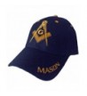 Mason Hat with Masonic Lodge Emblem Logo Incl BCAH Bumper Sticker - Navy Blue - CW11XRIV2V5