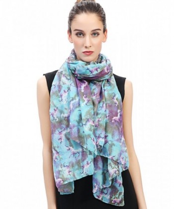 Lina & Lily Unicorn and Galaxy Print Women's Large Scarf - Blue and purple - CP127EQAQLV