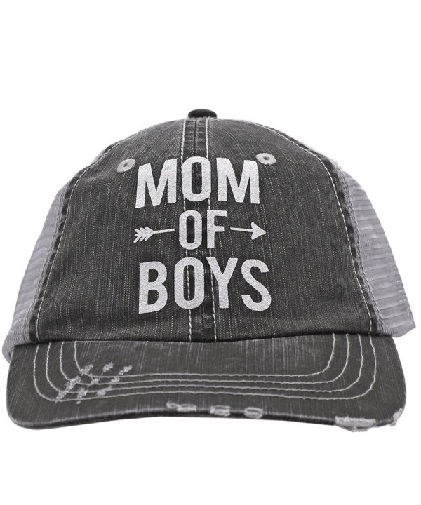 White Glitter Mom Of Boys Arrow Love Women Glittering Trucker Style Cap Hat - CH184AK7E8Y