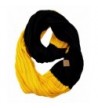 C.C Unisex College High School Sport Team Color Two Tone Winter Knit Scarf - Black/Gold - CA12M0VMN49