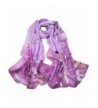 LMVERNA Birds Printed Scarf Women's Floral Scarves chiffon silk scarves popular shawls - Purple - CT189WSNWIY