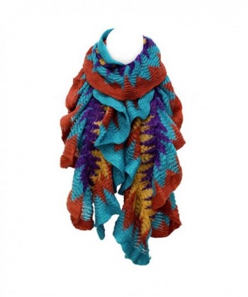 ACCESSORIESFOREVER Women Multi Tone Ruffle Knit Cold Weather Fashion Scarf - Multi - CM11BB39O0T