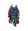 ACCESSORIESFOREVER Women Multi Tone Ruffle Knit Cold Weather Fashion Scarf - Multi - CM11BB39O0T