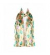 Chiffon Satin Ladies Womens Flower Tulip Design Scarf Shawl Wrap - Green/Yellow - CC12EW8G317