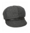San Diego Hat Company Women's Belted Herringbone Newsboy Hat - Black - C011G19D4WR