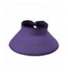 ACVIP Womens Ladies Straw Hat Wide Brim Roll-up Sun Visor Purple - CV11KVFMNFL