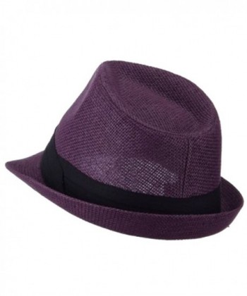 Hatter Layer Pleated Fedora Purple in Men's Fedoras