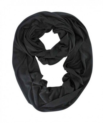 Jersey Knit Infinity Neck Scarf - Black - CW11M5H276X