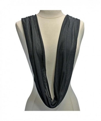 Black Jersey Knit Infinity Scarf in Fashion Scarves