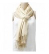 Womens Champagne Solid Pashmina Tassels