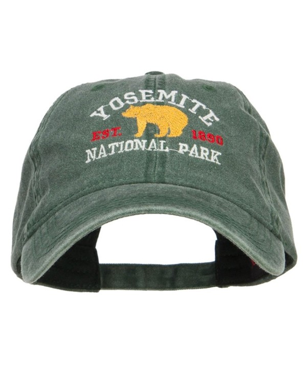 Yosemite National Park Embroidered Washed Cap - Dk Green - CA17YZ8SC99