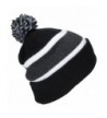 Best Winter Hats Quality Cuffed Cap with Large Pom Pom (One Size)(Fits Large Heads) - Black/Darkgray - CF11J4LWUSD