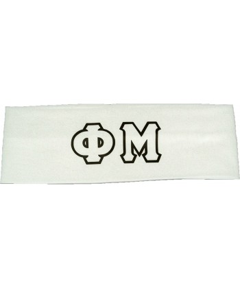 Phi Mu Sorority Greek Letters Headband - White - C211JXGP8FL