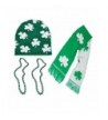 St Patrick Day Party Parade Accessories - Knit Scarf With Beanie Hat - CC17Y7HH7ZG