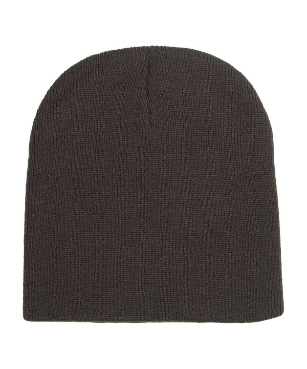 CTM 8 Inch Knit Beanie Cap - Brown - CZ186WH84CY