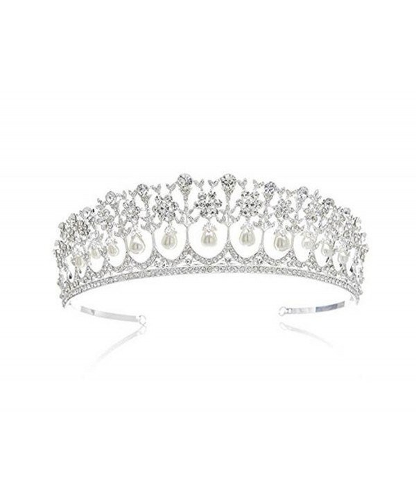 Wiipu Wedding Bridal Pearl Crown Diana Tiara Princess Hair Accessories(N431) - CL182LZ2DAA