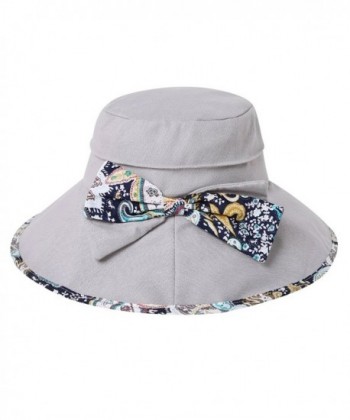 Home Prefer Women's Wide Brim Sun Bucket Hat Foldable Summer Sun Hat UPF50+ - Light Gray - C417YYY2RRC